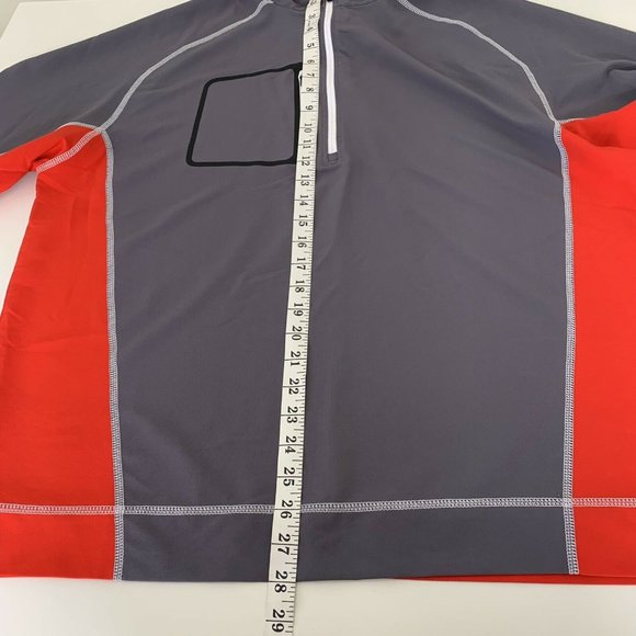 FootJoy Mens L 1/2 Zip Chest Pocket Golf Pullover Gray Red Long Sleeve mint - Picture 8 of 9